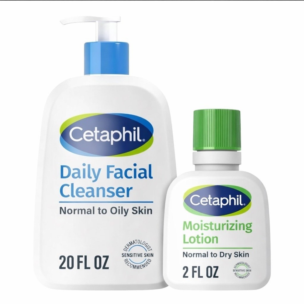 Cetaphil - Daily Facial Cleanser 20oz + Lotion - Skincare Set